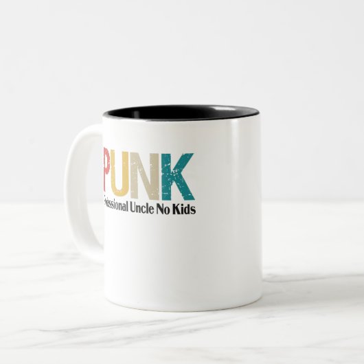 Punk Beruflich Onkel No Kids Funny Onkel Geschenk Zweifarbige Tasse (Vorderseite Links)