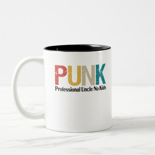 Punk Beruflich Onkel No Kids Funny Onkel Geschenk Zweifarbige Tasse (Links)