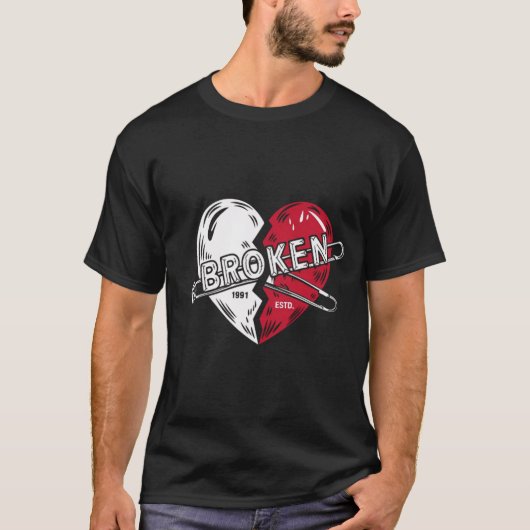 Punk Broken Heart Design T-Shirt (Vorderseite)