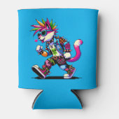 Punk Cat Attitude - Design für Coole Pixel Art Reb Dosenkühler (Vorderseite)
