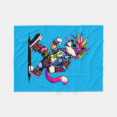 Punk Cat Attitude - Design für Coole Pixel Art Reb Fleecedecke (Vorderseite (Horizontal))