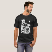 Punk Cat Playing Drums 2 T-Shirt (Vorne ganz)