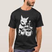 Punk Cat Playing Drums 5 T-Shirt (Vorderseite)