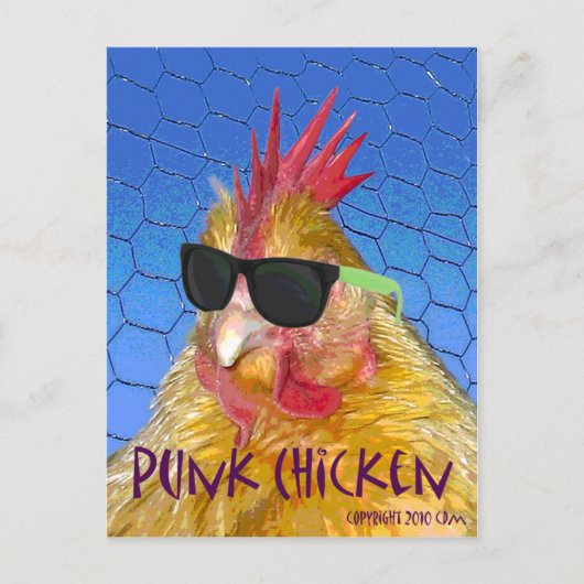 Punk Chicken Postkarte (Vorderseite)