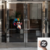 Punk Chimp Fensteraufkleber (Büro Tür)