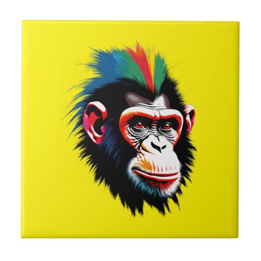 Punk Chimp Fliese (Vorderseite)