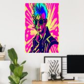 Punk Cyberpunk | AI Art Poster (Heimbüro)