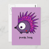 Punk den Igel Postkarte (Vorne/Hinten)
