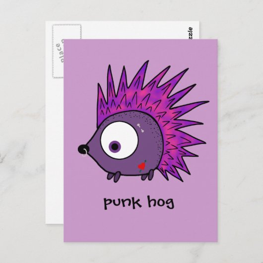 Punk den Igel Postkarte (Vorne/Hinten)