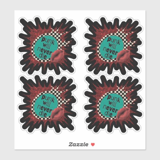 Punk Die niemals Aufkleber (Blatt)