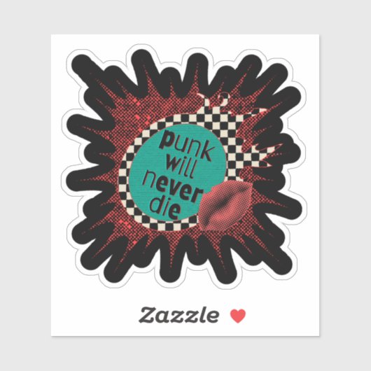 Punk Die niemals Single-Aufkleber Aufkleber (Blatt)