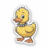 Punk Duckling – Funny Rebel Animal Art Aufkleber (Vorderseite)