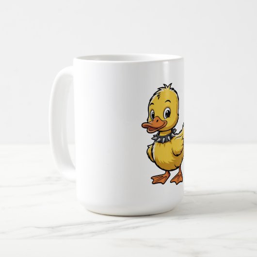 Punk Duckling – Funny Rebel Animal Art Kaffeetasse (Vorderseite Links)