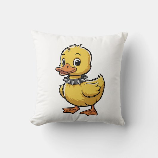 Punk Duckling – Funny Rebel Animal Art Kissen (Vorderseite)