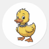 Punk Duckling – Funny Rebel Animal Art Runder Aufkleber (Vorderseite)