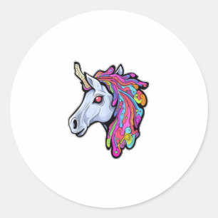 Punk-Einhorn Lustig Ironisch Cool Einhorn Punkrock Runder Aufkleber
