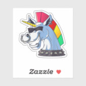 Punk Einhorn Lustig Ironisch Cooler Einhorn Punk R Aufkleber (Blatt)