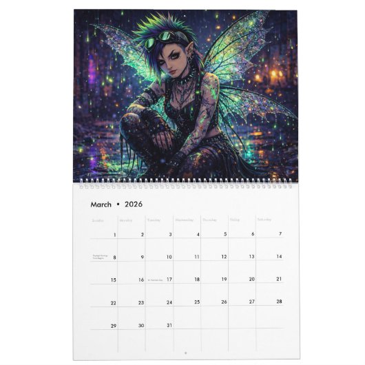 Punk Fairies Wall Calendar Kalender (Mär 2026)