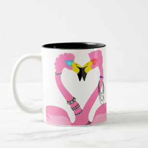 Punk Flamingos Zweifarbige Tasse