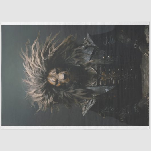 Punk Gang African Lion in Leather Decoupage Seidenpapier (Vorderseite)