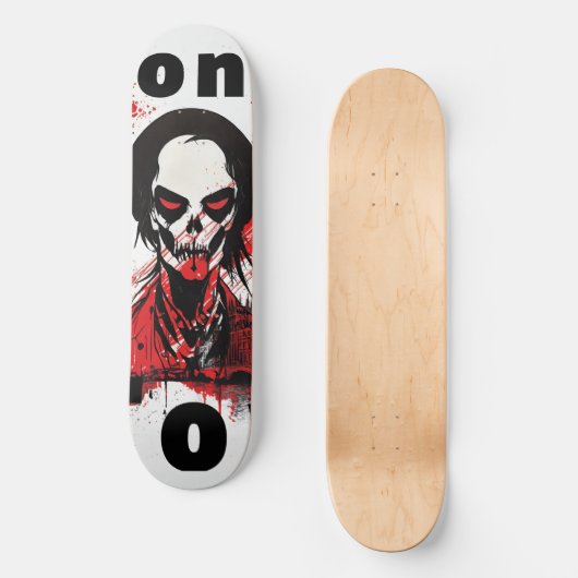 Punk Geschenk London England Zombie Rot Horror Skateboard (Vorderseite)
