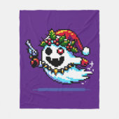 Punk Ghost Christmas - Edgy Pixel Art Holiday Fleecedecke (Vorderseite)