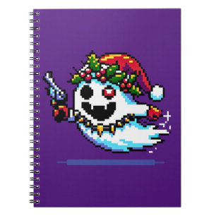Punk Ghost Christmas - Edgy Pixel Art Holiday Notizblock