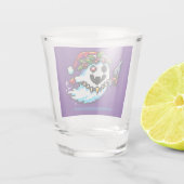 Punk Ghost Christmas - Edgy Pixel Art Holiday Schnapsglas (Rückseite)