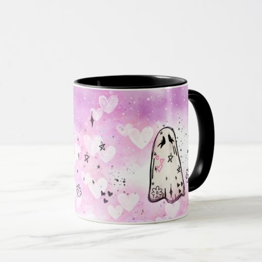 Punk Ghost Doodle-Tasse (Seitendesign) Tasse (VorderseiteRechts)