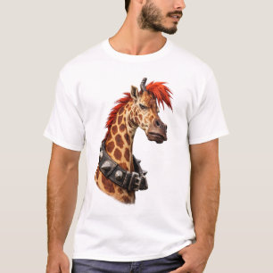 Punk-Giraffen-T-Shirt – Einzigartiger Streetstyle T-Shirt