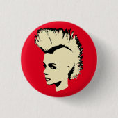 Punk Girl – bichrome print Button (Vorderseite)