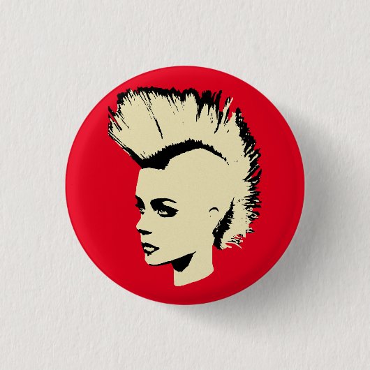 Punk Girl – bichrome print Button (Vorderseite)