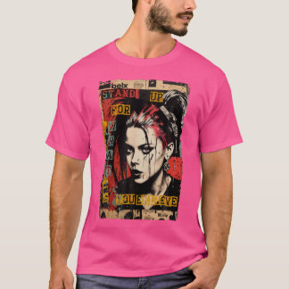 Punk Girl Graffiti Grunge 90S farbenfroh gestört T-Shirt