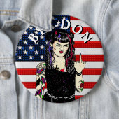 Punk Gothic Girl Drehe den Bird BYE-DON Button (Beispiel)