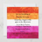 Punk Gothic Lesbian Couple on Beach Wedding Einladung (Rückseite)