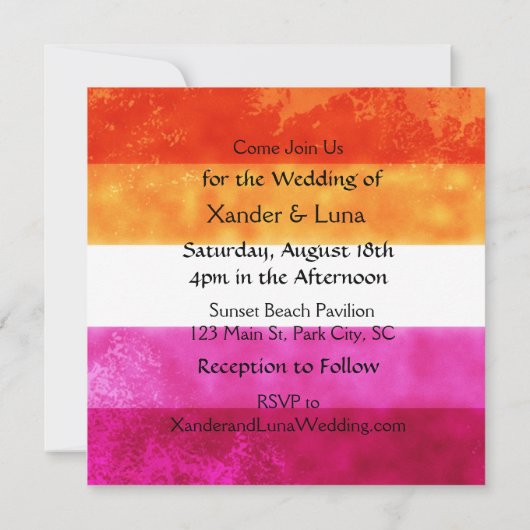 Punk Gothic Lesbian Couple on Beach Wedding Einladung (Rückseite)