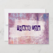 Punk Graffiti Rock und Roll Wedding Dankeskarte (Vorderseite)