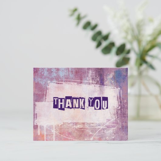 Punk Graffiti Rock und Roll Wedding Dankeskarte (Stehend Vorderseite)