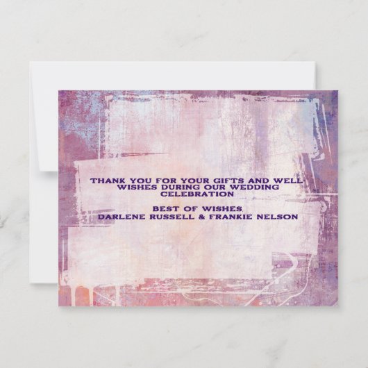 Punk Graffiti Rock und Roll Wedding Dankeskarte (Rückseite)