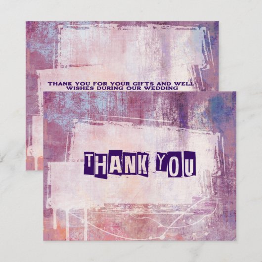 Punk Graffiti Rock und Roll Wedding Dankeskarte (Vorne/Hinten)