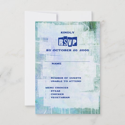 Punk Graffiti Rock und Roll Wedding RSVP Karte (Vorderseite)