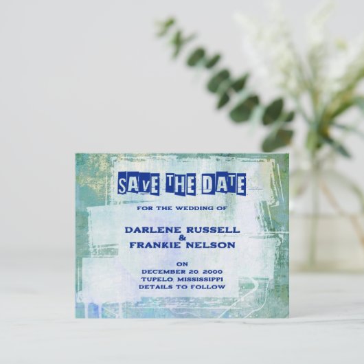 Punk Graffiti Rock und Roll Wedding Save The Date (Stehend Vorderseite)