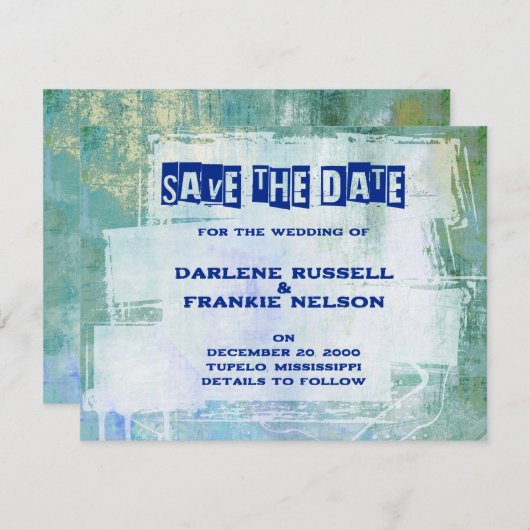 Punk Graffiti Rock und Roll Wedding Save The Date (Vorne/Hinten)