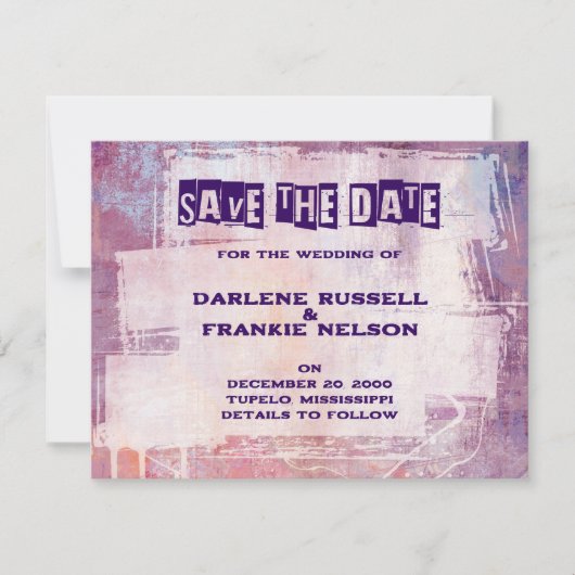Punk Graffiti Rock und Roll Wedding Save The Date (Vorderseite)