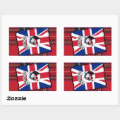 Punk guineafowa rechteckiger aufkleber (Blatt)