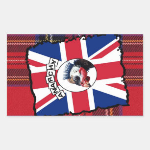 Punk guineafowa rechteckiger aufkleber