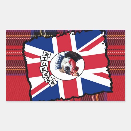 Punk guineafowa rechteckiger aufkleber (Vorderseite)