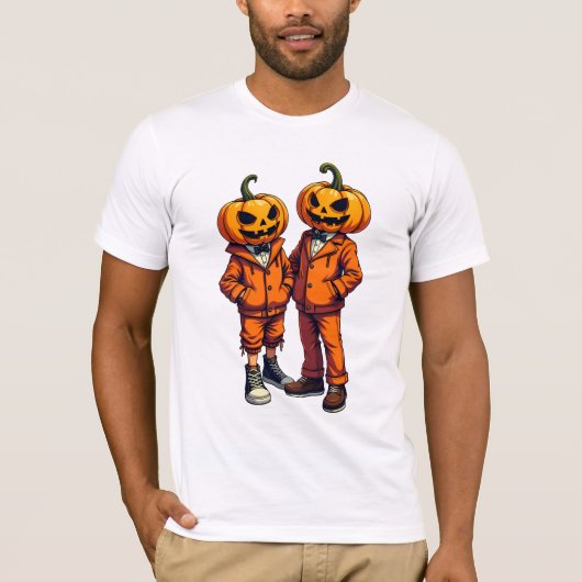 Punk Halloween dressed Pumpkin T-Shirt (Vorderseite)