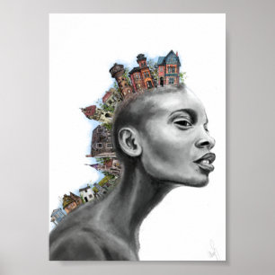 Punk-Haus-Haar-Girl-Poster Poster