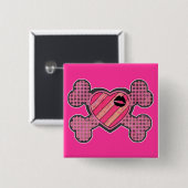 Punk Herz und Kreuz Button (Vorne & Hinten)